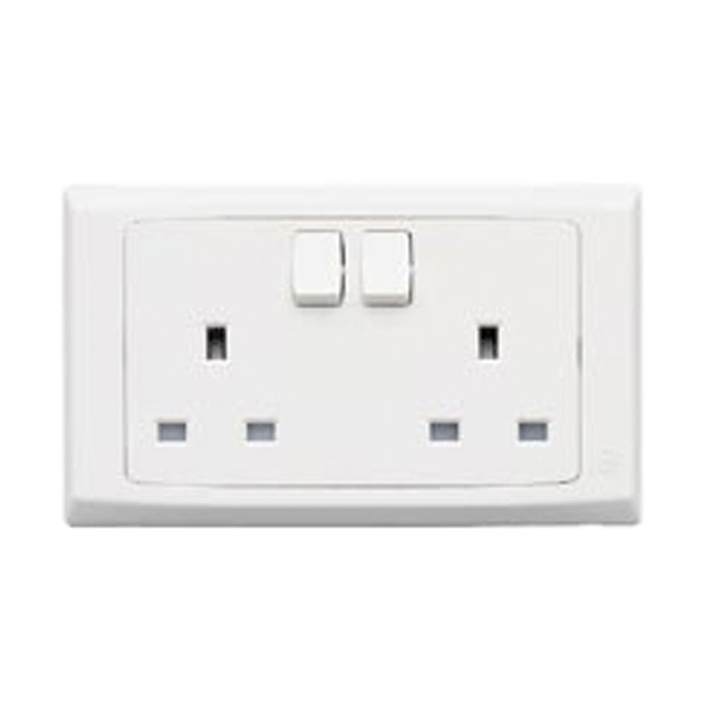MK 13A Double Electrical Socket Outlet BSE Electrical Supplies Pte