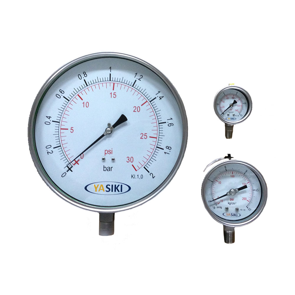 YASIKI Fully Stainless Steel Pressure Gauge Leesonmech Singapore Pte
