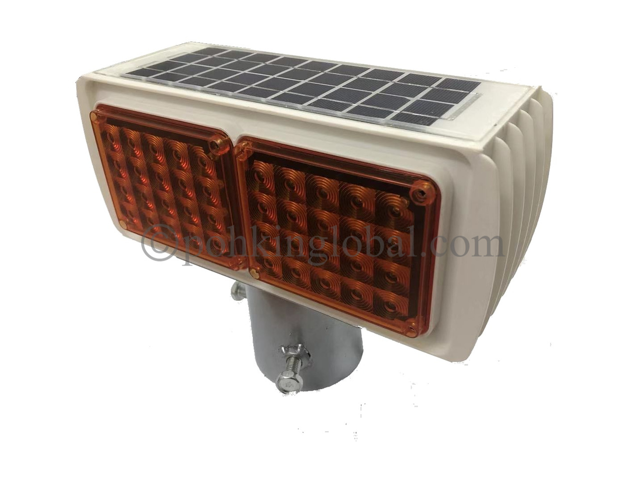 Road Safety Solar LED Warning Lights 2 Sided Poh Kin (Global) Pte